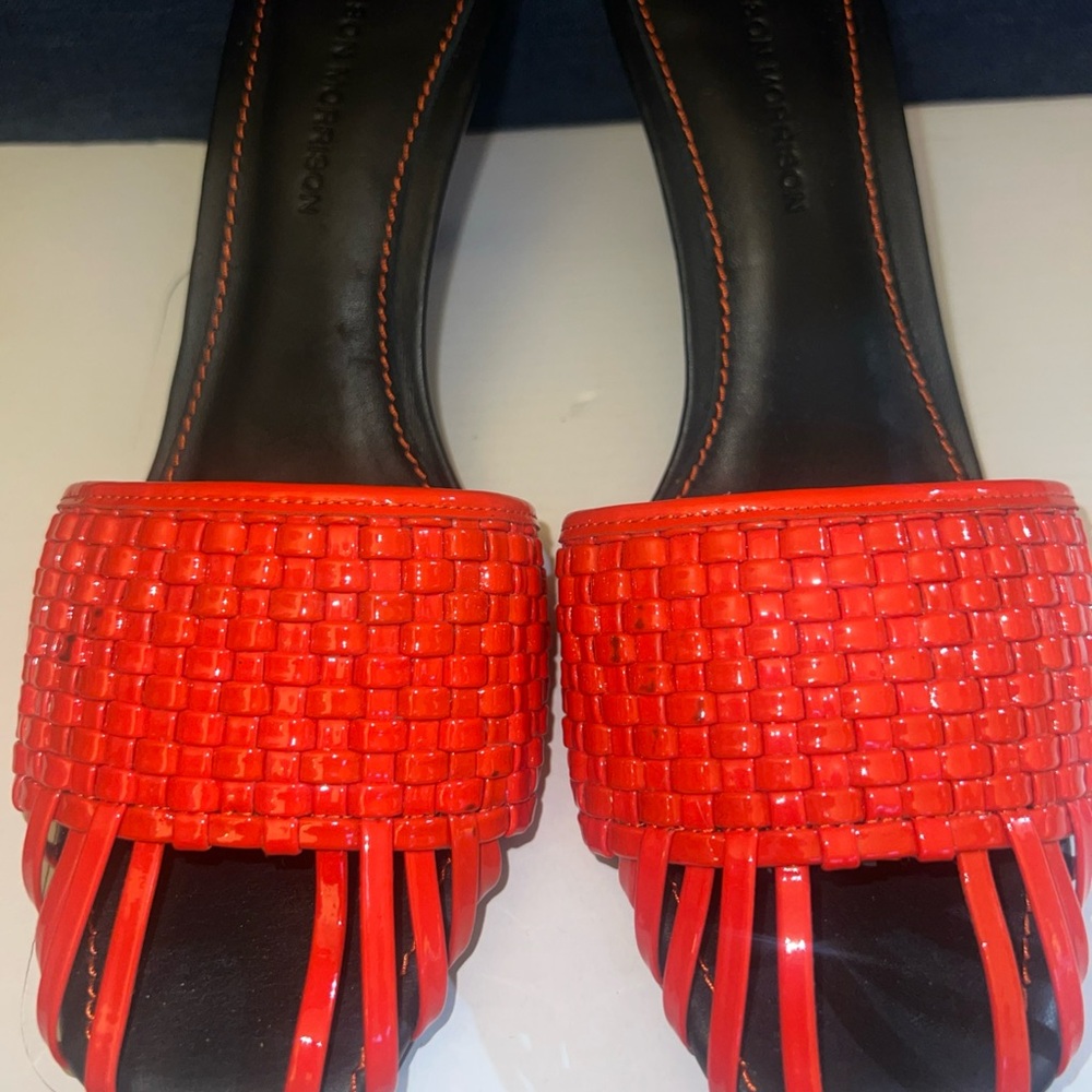 Sigerson Morrison JARA Bright Red Leather Sandals Sz 9 NEW